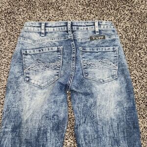 Cowgirl Tuff Flare Bell Bottom Acid-Wash Jeans Women 26X35 Barbed Wire Western